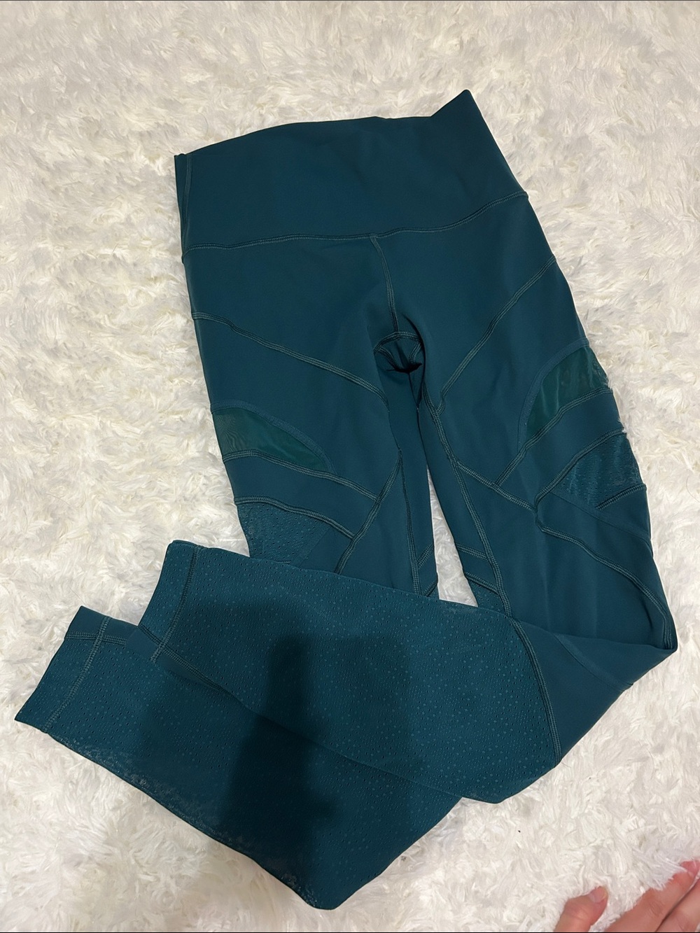 lululemon athletica Deep Teal Mesh-Panel Leggings
